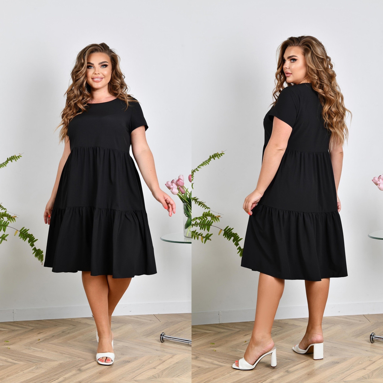 Легка сукня вільного крою у великому розмірі батал Розміри: 52-54, 56-58, 60-62, 64-66