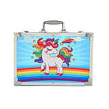 Дитячий набір для малювання і творчості "Єдиноріг" у валізі, містить 145 предметів для юного художника, фото 4