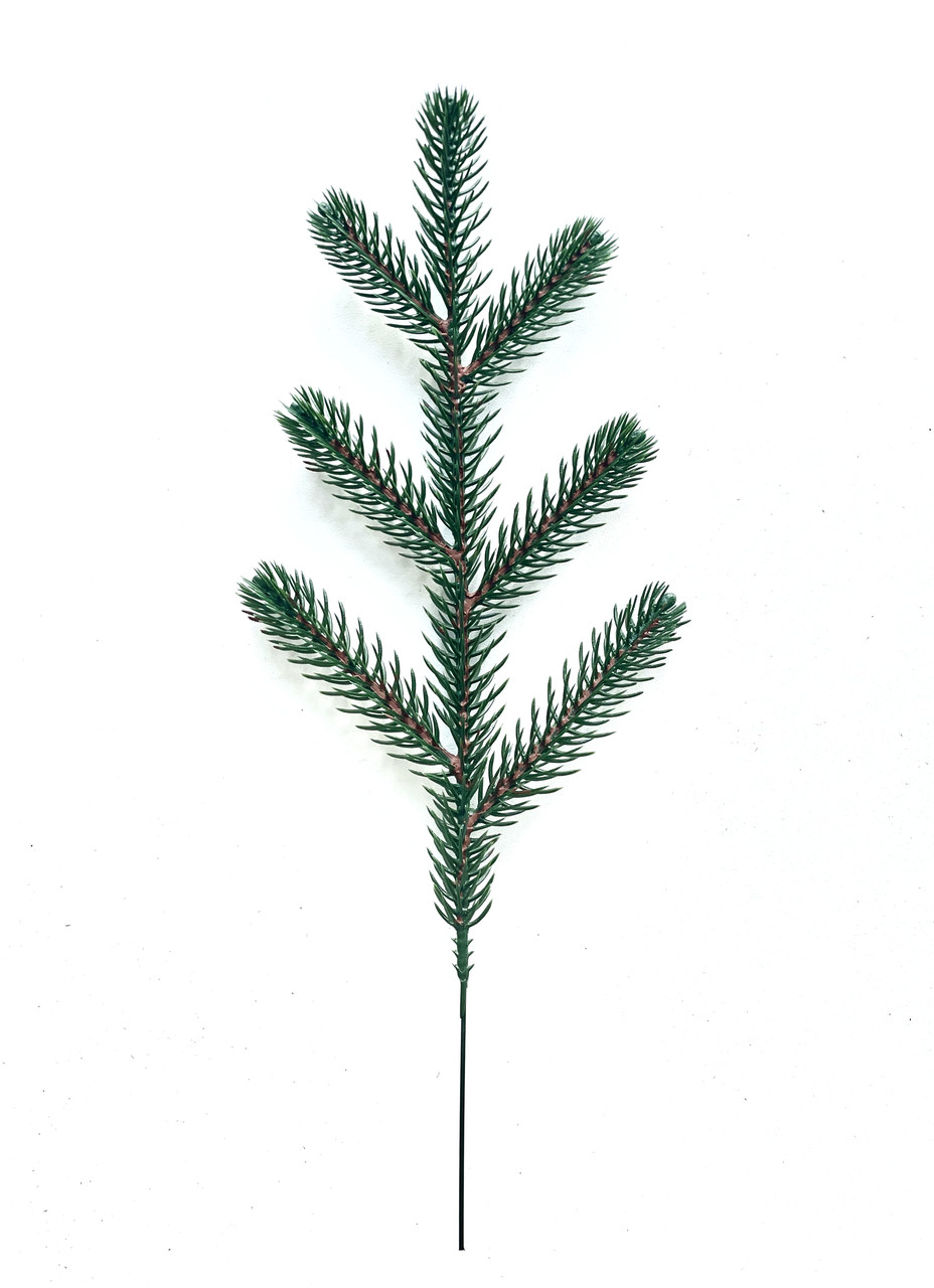 Гілка ялини з литої хвої Traditional 33см зелена (ящик 500шт)
