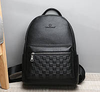 Мужской кожаный рюкзак Feidikabolo черный, ранец городской из натуральной кожи "Lv"