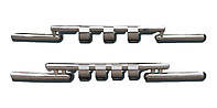 Защита переднего бампера (двойная нержавеющая труба - двойной ус) Hyundai Santa Fee (06-12) d60х1,6мм