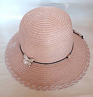 Шляпка женская летняя Fashion (58 см) Розовая (ШЧ102/2)