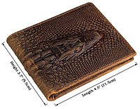 Чудова якість Гаманець чоловічий Vintage 14380 фактура шкіри під крокодила Коричневий