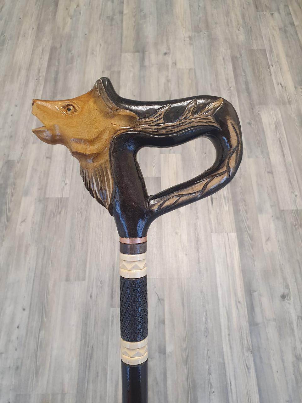 Тростина Олень, ручної роботи, різьблена, дерев'яна, для ходьби