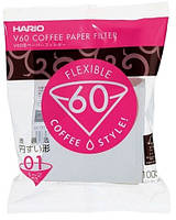 Фильтры Hario 01 100 шт. Белые Харио V60 для кофе