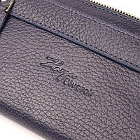 Надежный складной кошелек из натуральной кожи KARYA 21130 Синий Отличное качество