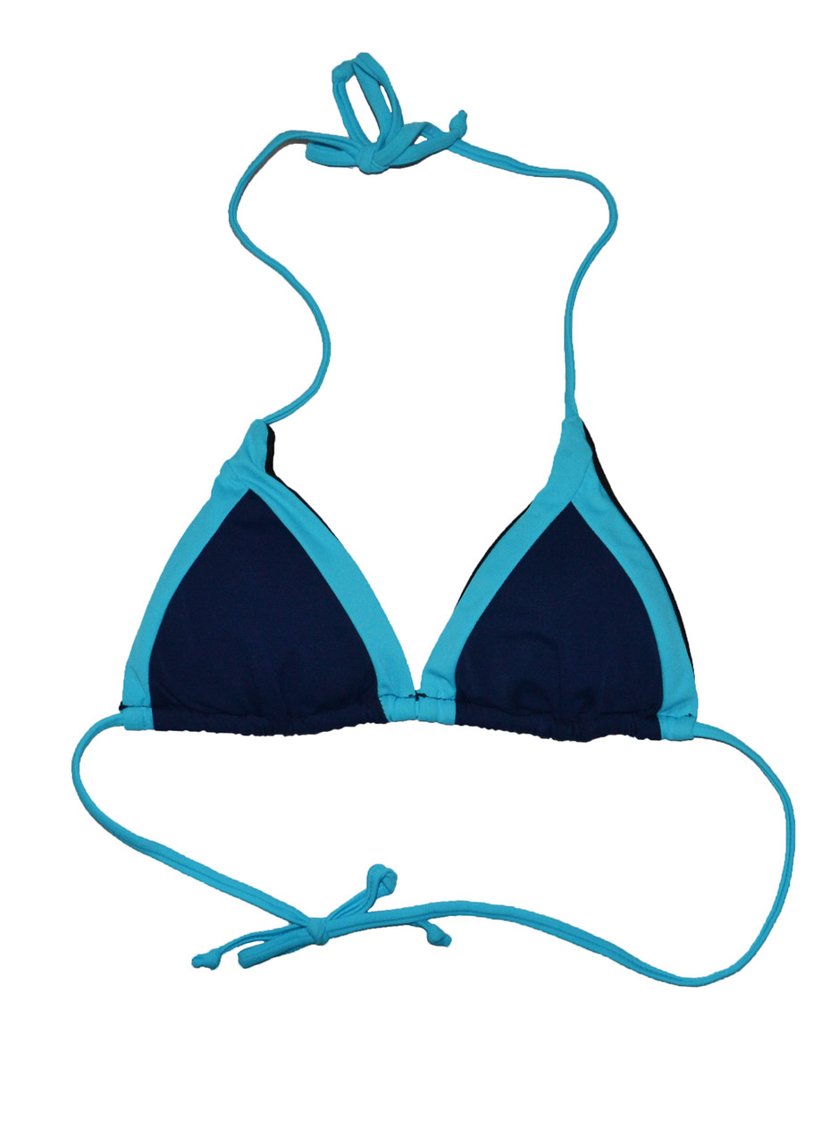 Купальний ліф для жінок однотонний темно-синя S