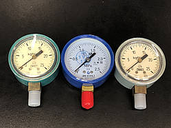 МТП-1М Манометр загальнотехнічний 25 кгс/см2(2,5МПа,2500 кПа) Ф63мм М12*1,5 радіальний (час ссор-НОВНІ!!!!
