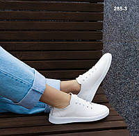Кеды женские белые кожаные низкие кроссовки Натуральная кожа Размеры 36 37 38 39 40