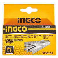 Скобы для степлера тип-53 8х0.7 мм 1000 шт INGCO STS0108
