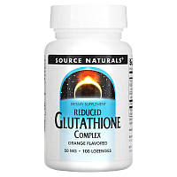 Натуральная добавка Source Naturals Reduced Glutathione Complex, 100 леденцов Апельсин