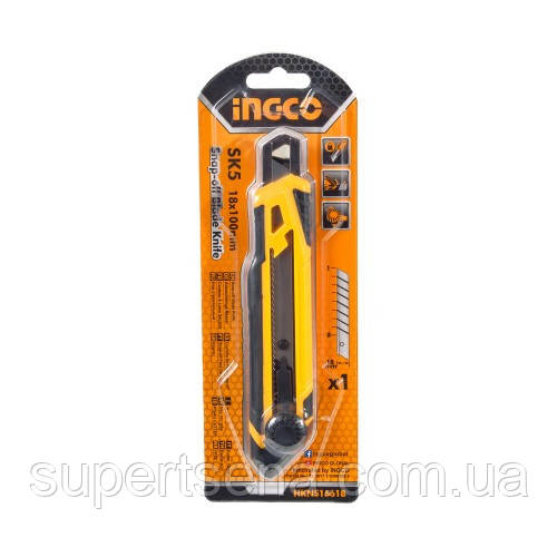 Ніж сегментний 18 мм з фіксатором INGCO HKNS16618
