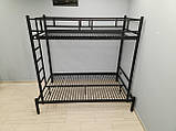 Ліжко триспальне Фулхем 180/80*190 2-х ярусне металеве, фото 4
