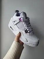 Женские кроссовки Nike Air Jordan 4 White Violet 36