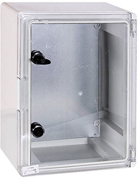 Шафа ударостійка з АБС-пластику e.plbox.350.500.195.tr, 350х500х195мм, IP65 з прозорими дверцятами