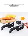Багатофункціональна кухонна трьохсегментна точилка для ножів, фото 3