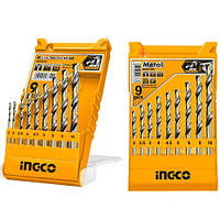 Набір свердел по металу 9 шт. 2-10 мм, INGCO AKD1095