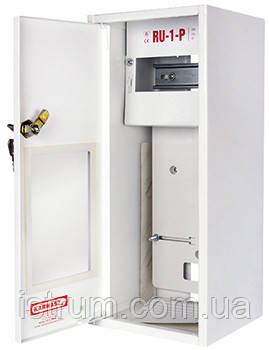 Шафа розподільна e.mbox.RU-1-P-Z мет. навісна, 1-ф. лічильник,6 мод. замком, 395х175х165 мм
