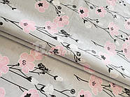 Полуторний комплект (Ранфорс) | Постільна білизна від виробника "Королева Ночі" | Квіти на сірому і рожевому, фото 2
