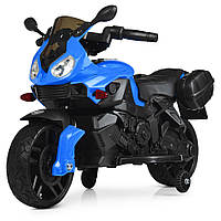 Детский электромотоцикл на аккумуляторе с музыкой и сигналом Bambi M 4080EL-4 Синий