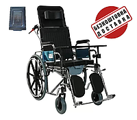 Инвалидная коляска с санитарной оснасткой Karadeniz Medikal G124 материал сталь, до 120 кг