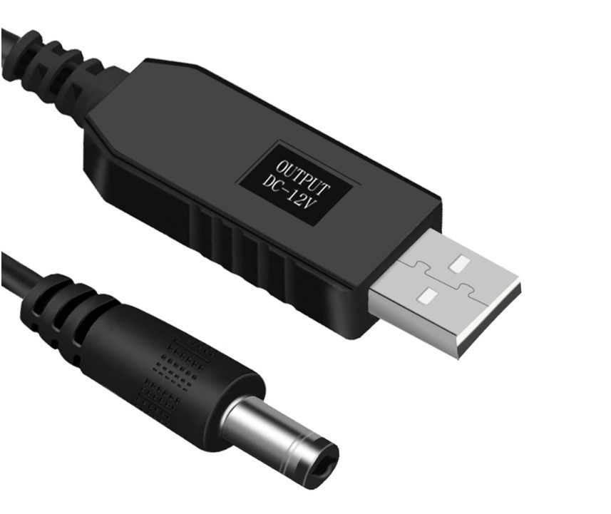 USB кабель із тригером для прямого живлення роутера від павербанку Output 12V/1A 5.5х2.1mm