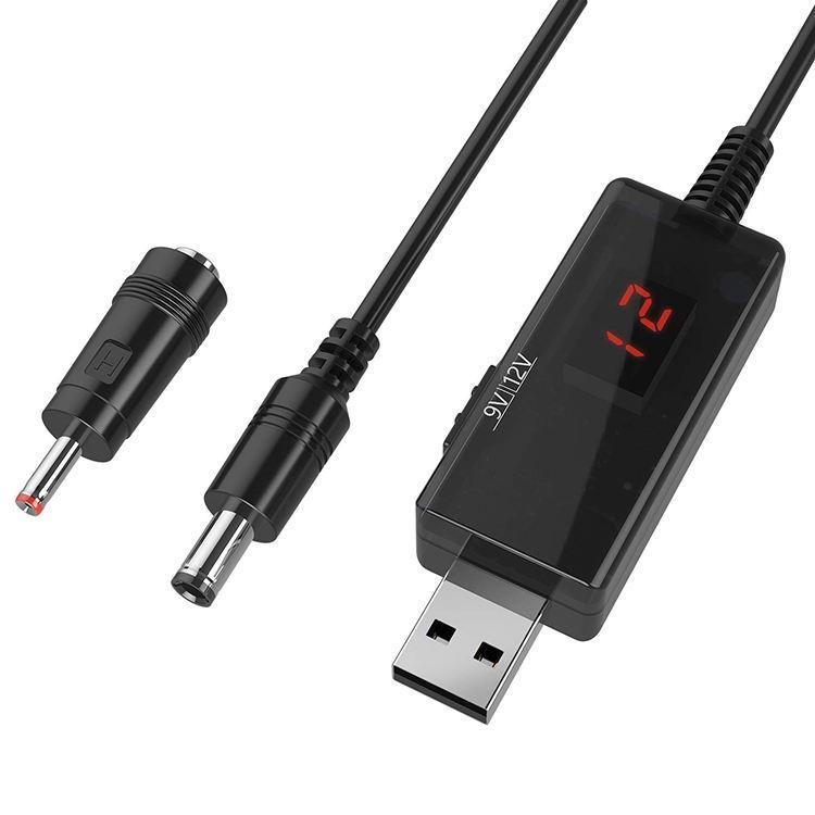 USB кабель з тригером для прямого живлення роутера від павербанку Output 9V/12V 5.5x2.5mm/3.5x1.35mm