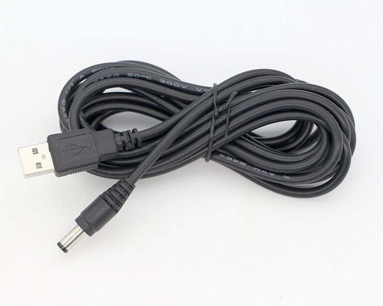 USB кабель перехідник для прямого живлення роутера від павербанка Output 5V/2A конектор DC 5.5x2.1mm