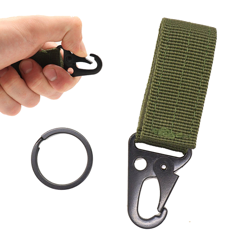 Тактический карабин с пряжкой и кольцом, Олива / Металлический крючок ...