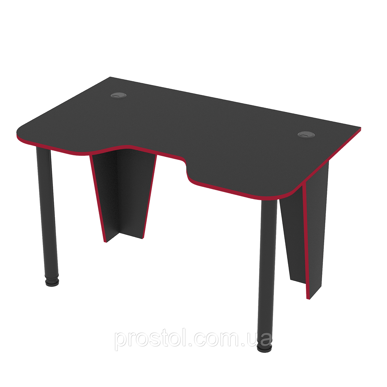 Стол геймерский ОПТИМА (размер XL: 156х80 см) Черный с красной кромкой - фото 5 - id-p1857401778