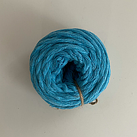 Шпагат ярко-голубой 3 мм 20 м для макраме, голубой шпагат для плетения