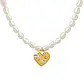 Жіноче кольє-чокер із натуральних перлів з підвіскою у формі серця, фото 2