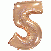 Воздушный шар цифра 5 розовое золото 32" фольга с гелием