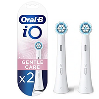 Насадка для зубної щітки Oral B iO Gentle Care 2 шт Білі насадки орал би io на магнітну зубну щітку