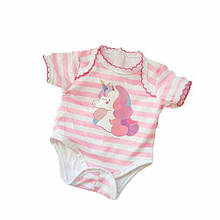 Одяг для ляльки Бебі Бона / Baby Born 40-43 см боді з єдинорогом рожевий 8621