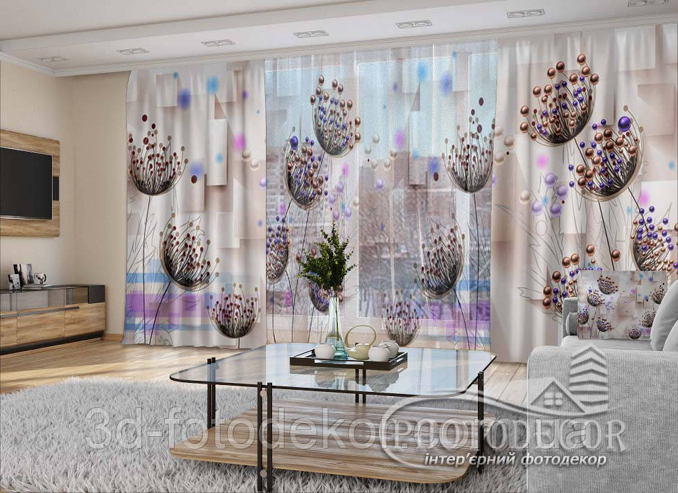 3D - Фото Штори і тюль "Парасольки" - будь-який розмір. Читаемо опис!