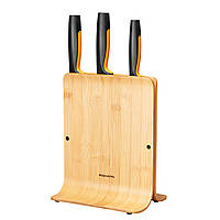 Fiskars Набор ножей Functional Form с бамбуковой подставкой, 3 шт Bautools - Всегда Вовремя