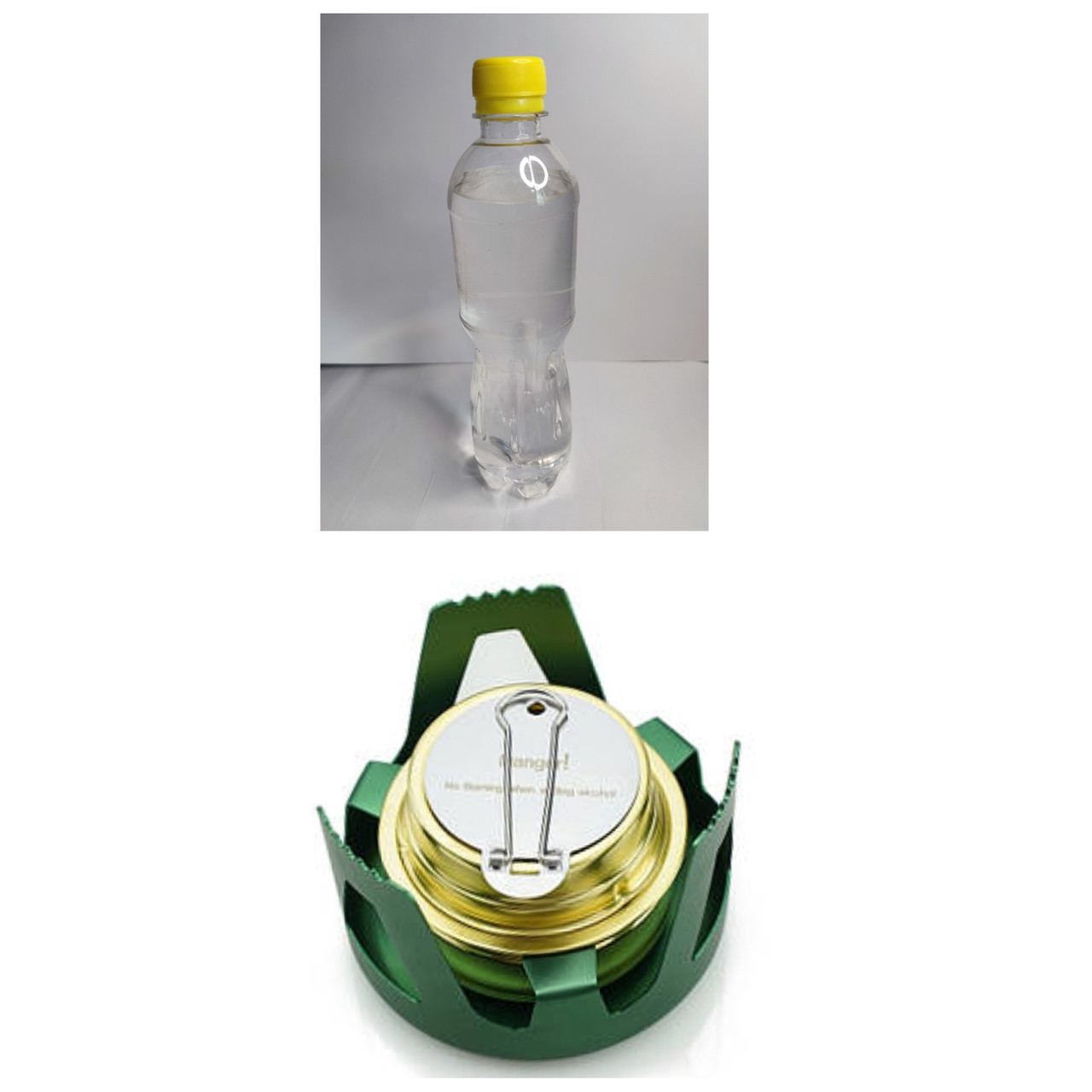 Пальник для рідкого і сухого спирту зелений + біопаливо 500мл, фото 1