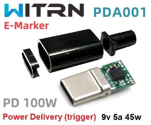 Power Delivery (PD) Trigger тригер 9v 5a 45w +корпус (WITRN PDA001 V12) (A class) 1 день гар.