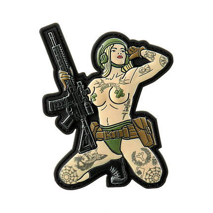 M-Tac нашивка Tactical girl PVC Gray, фото 1