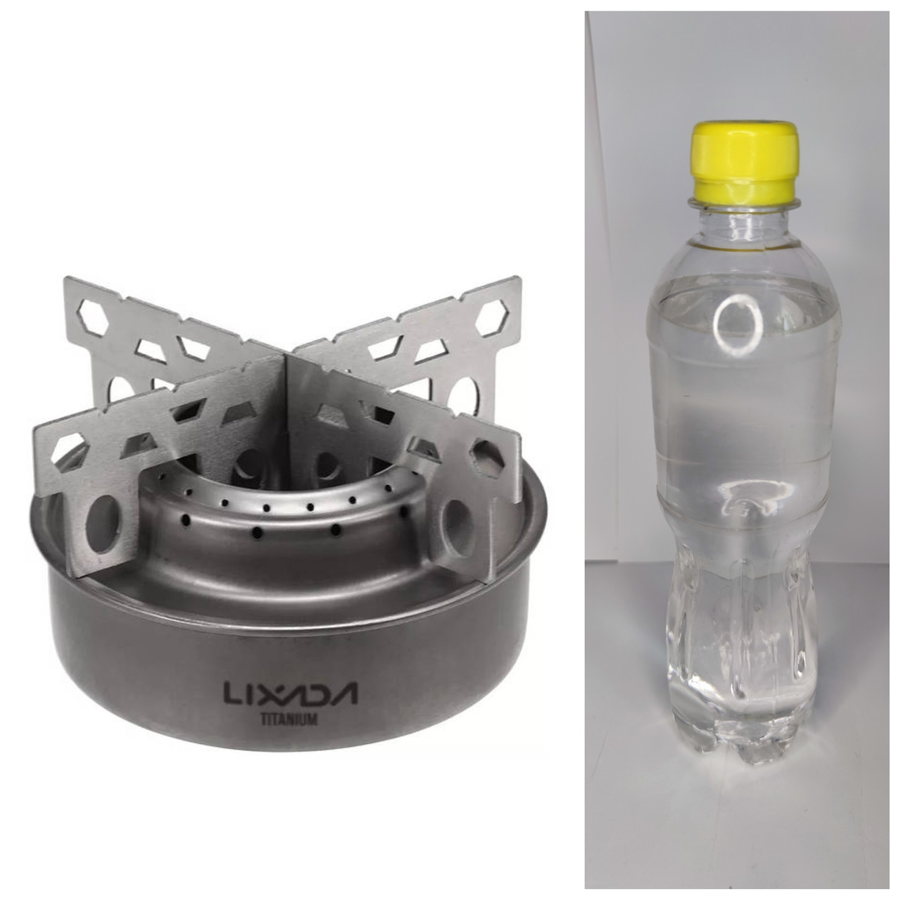Спиртовий пальник Lixada Titanium + біопаливо 500мл, фото 1