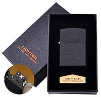 Электроимпульсная зажигалка в подарочной коробке LIGHTER (USB) HL-137 Black