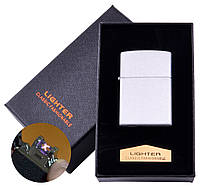 Электроимпульсная зажигалка в подарочной коробке LIGHTER (USB) HL-137 White