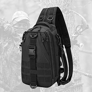 Тактична сумка-рюкзак дволямковий 12л, барсетка армійська Чорна