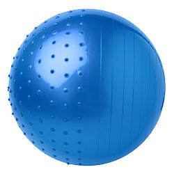 Фітбол м'яч для фітнесу напівмасажний 75 см + насос 5415-28 синій