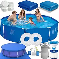 Бассейн каркасный Avenli 305 х 76 17 в1 большой +насос+фильтр + подложка + тент + химия