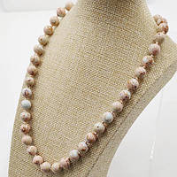 Буси з Яшми Імператорської Рожевої 10 мм 46 см