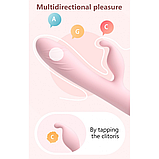 Подвійний вібратор із ротацією, Вібратор стимулятор для вагіни та клітора з обертанням, Інтимні іграшки, фото 3