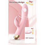 Подвійний вібратор із ротацією, Вібратор стимулятор для вагіни та клітора з обертанням, Інтимні іграшки, фото 2