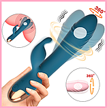 Подвійний вібратор із ротацією, Вібратор стимулятор для вагіни та клітора з обертанням, Інтимні іграшки, фото 6